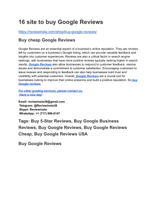 16 site to buy Google Reviews