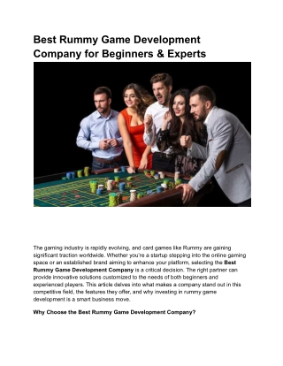 Best Rummy Game Development Company: Your Path to Success