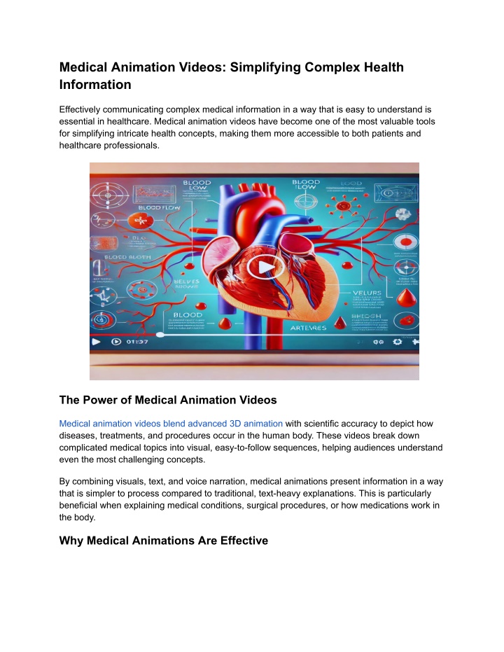 medical animation videos simplifying complex