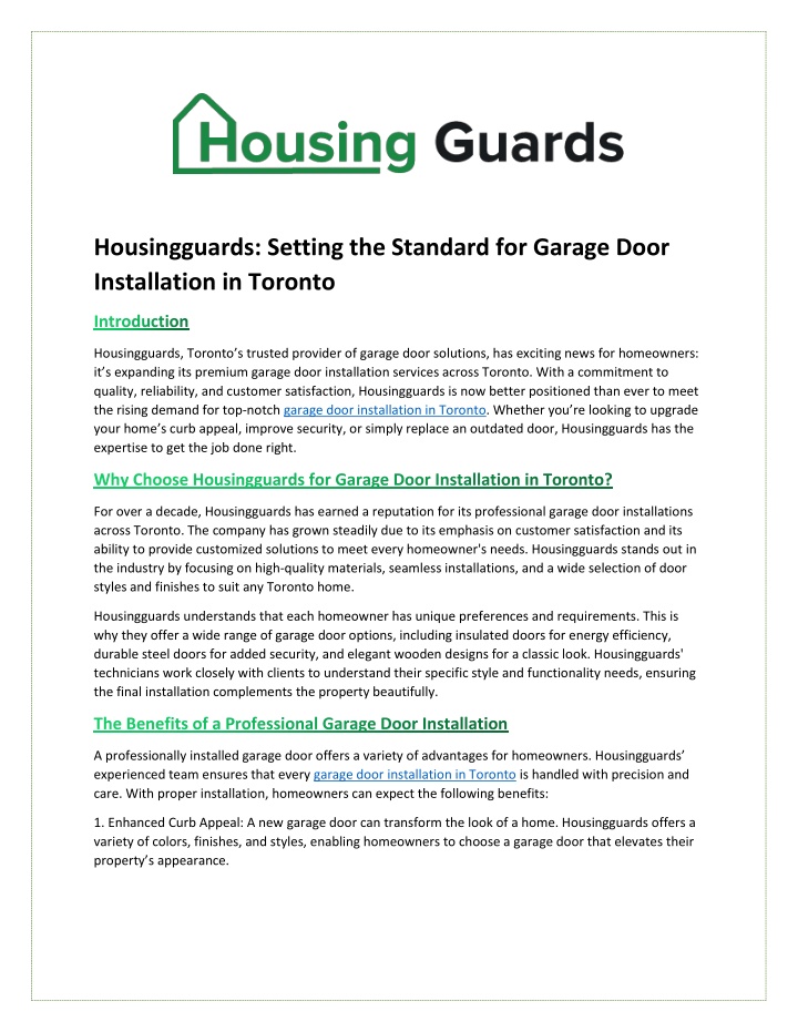 housingguards setting the standard for garage