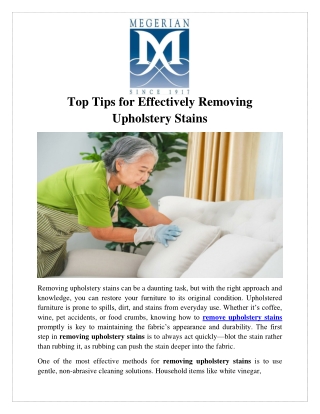 Top Tips for Effectively Removing Upholstery Stains