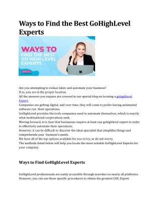 Ways to Find the Best GoHighLevel Experts