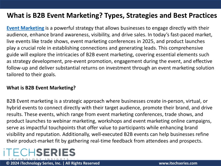 what is b2b event marketing types strategies