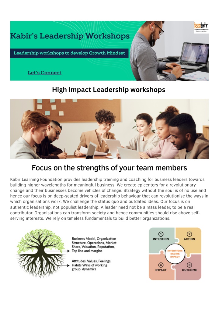 kabir s leadership workshops