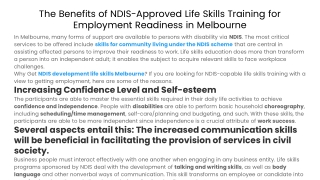 The Benefits of NDIS-Approved Life Skills Training for Employment Readiness in Melbourne