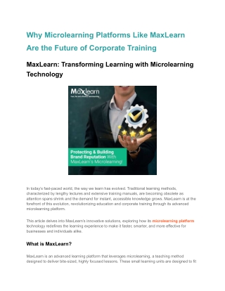 why microlearning platforms like maxlearn