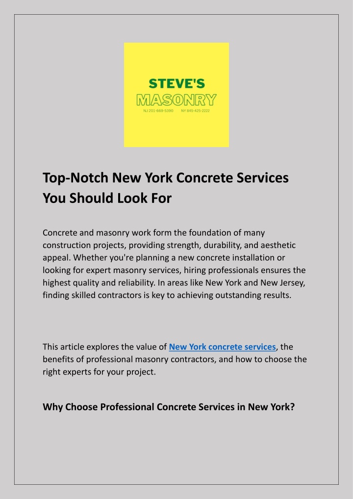 top notch new york concrete services you should