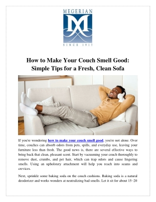 How to Make Your Couch Smell Good Simple Tips for a Fresh, Clean Sofa