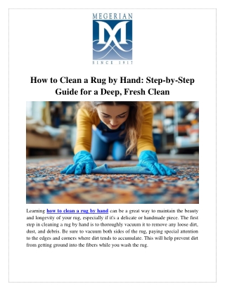 How to Clean a Rug by Hand Step-by-Step Guide for a Deep, Fresh Clean