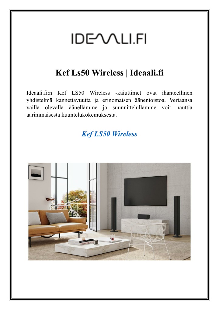 kef ls50 wireless ideaali fi