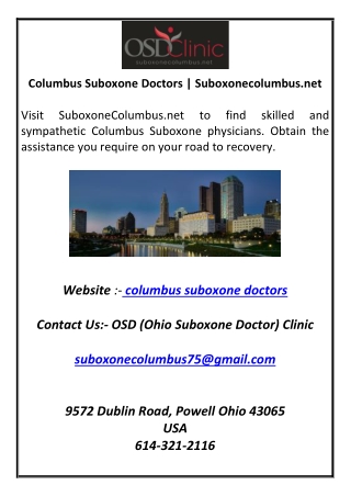 Columbus Suboxone Doctors  Suboxonecolumbus.net