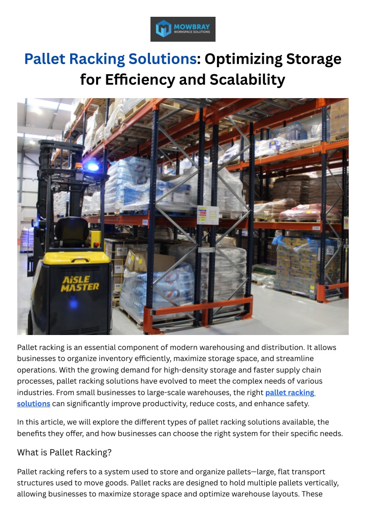 pallet racking solutions optimizing storage