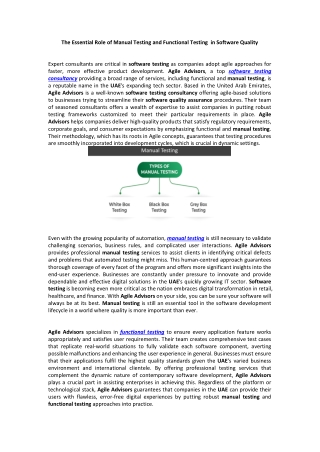 the essential role of manual testing