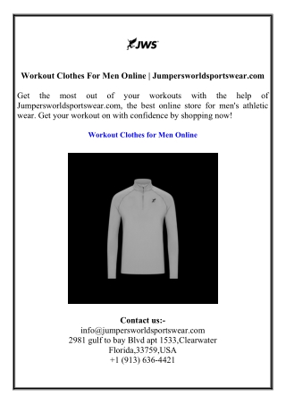 Workout Clothes For Men Online  Jumpersworldsportswear.com