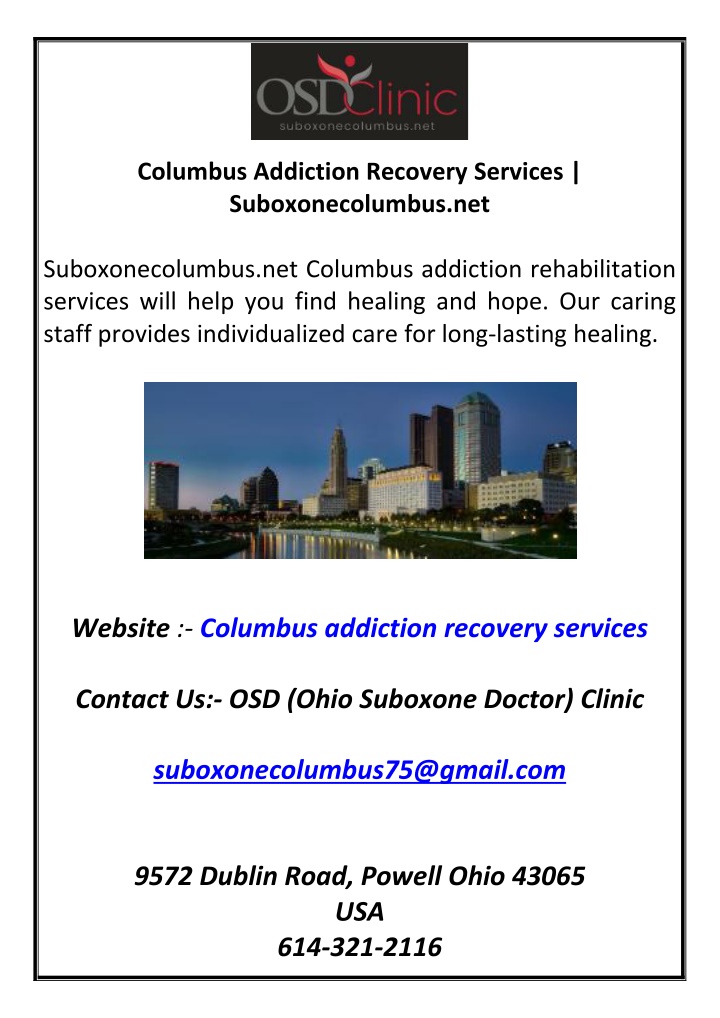 columbus addiction recovery services