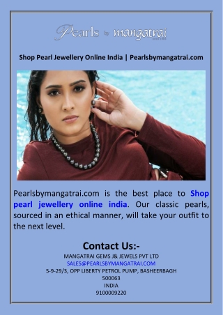 Shop Pearl Jewellery Online India  Pearlsbymangatrai.com