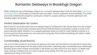 Romantic Getaways in Brookings Oregon