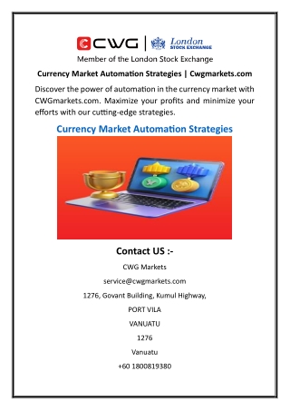 Currency Market Automation Strategies  Cwgmarkets.com