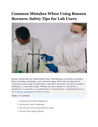 Common Mistakes When Using Bunsen Burners_ Safety Tips for Lab Users