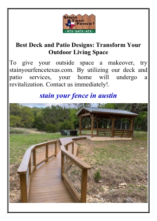 Best Deck and Patio Designs Transform Your Outdoor Living Space