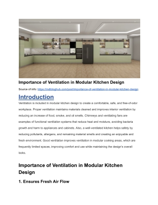 importance of ventilation in modular kitchen