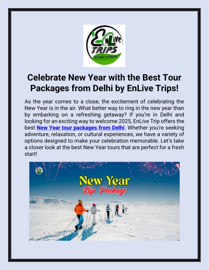 celebrate new year with the best tour packages