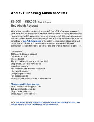 about purchasing airbnb accounts