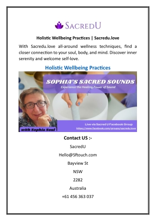 holistic wellbeing practices sacredu love
