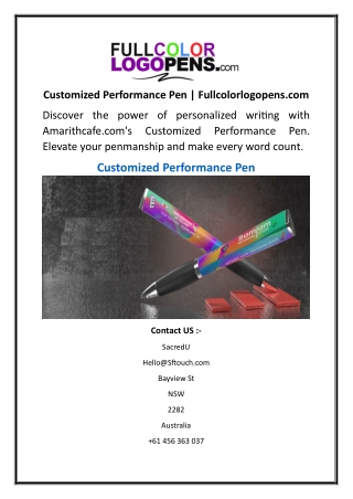 customized performance pen fullcolorlogopens com