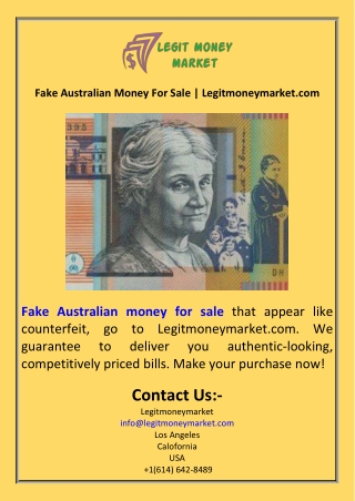 Fake Australian Money For Sale  Legitmoneymarket.com
