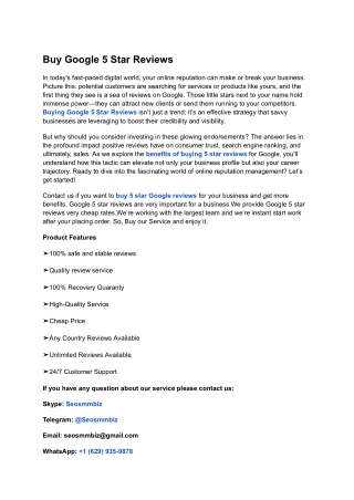 From Seosmmbiz.com buy Google 5 Star Reviews
