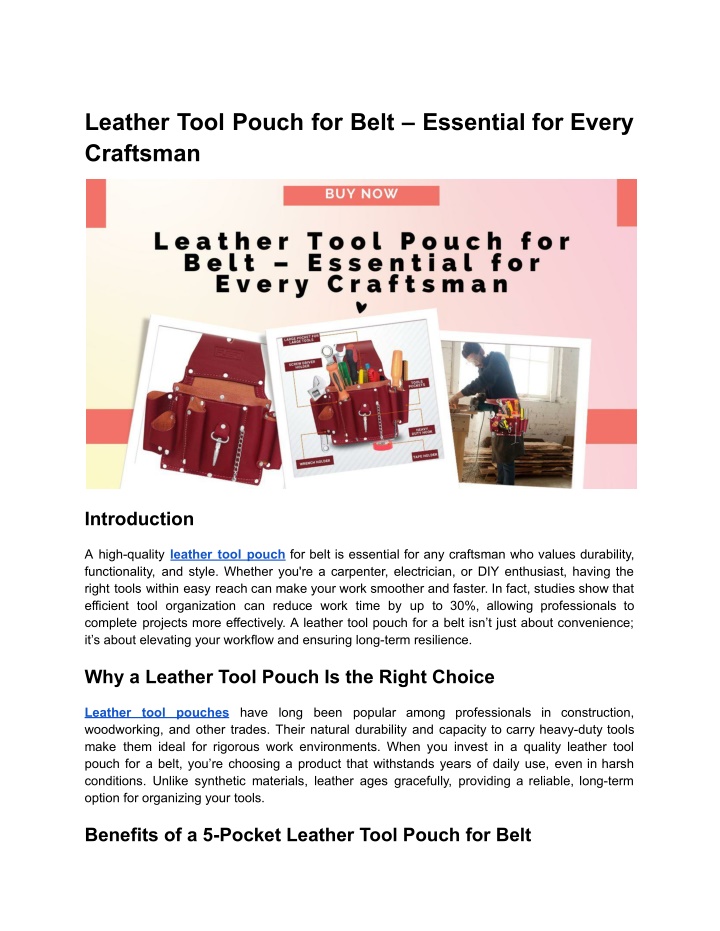 leather tool pouch for belt essential for every