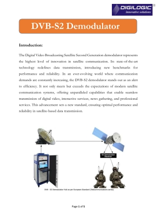 DVB-S2 Demodulator from Digilogic Systems