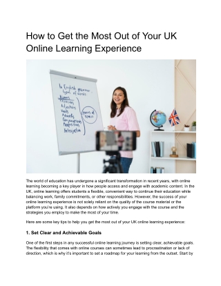 How to Get the Most Out of Your UK Online Learning Experience