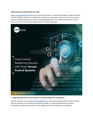 Access Control Systems in Industrial Facilities in the UAE(1)