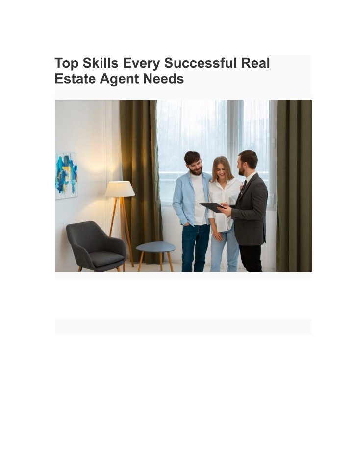 top skills every successful real estate agent