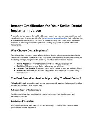 instant gratification for your smile dental