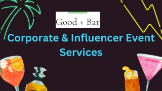 Corporate & Influencer Event Services  Brand Activation Experts