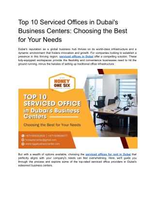 Top 10 Serviced Offices in Dubai's Business Centers_ Choosing the Best for Your Needs