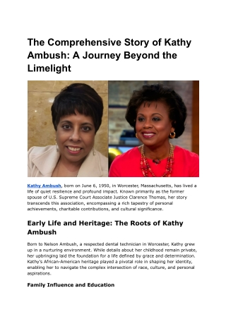the comprehensive story of kathy ambush a journey