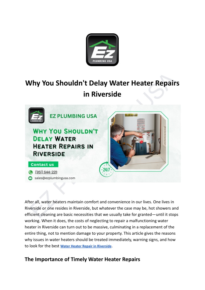 ez plumbing usa working when it does the costs