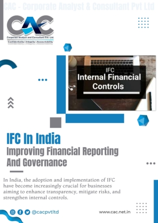 IFC In India - Improving Financial Reporting And Governance