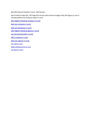 Best SEO Services Provider in Surat - SEO Services