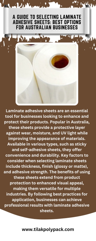 A Guide to Selecting Laminate Adhesive Sheets Best Options for Australian Businesses