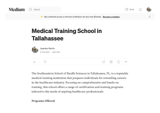 Medical Training School in Tallahassee _ by Jeanine Hartin