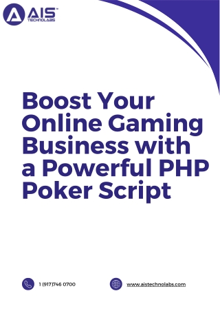 Boost Your Online Gaming Business with a Powerful PHP Poker Script