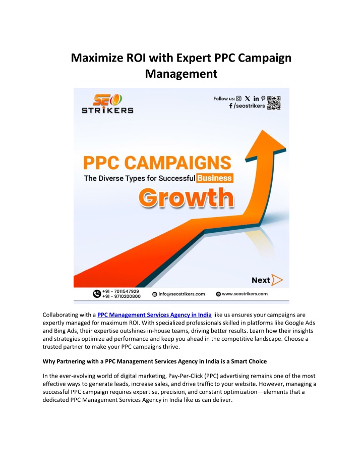 maximize roi with expert ppc campaign management