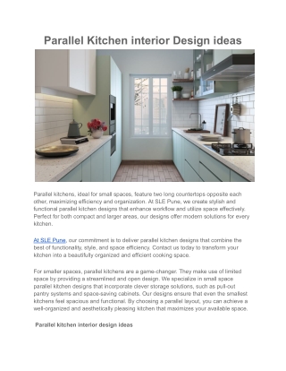 parallel kitchen interior design ideas