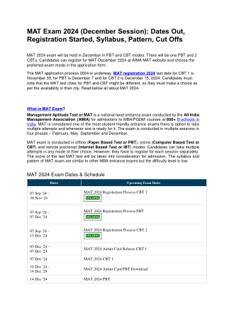 MAT 2024 Exam Highlights-December-2024