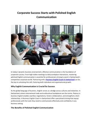 Corporate Success Starts with Polished English Communication